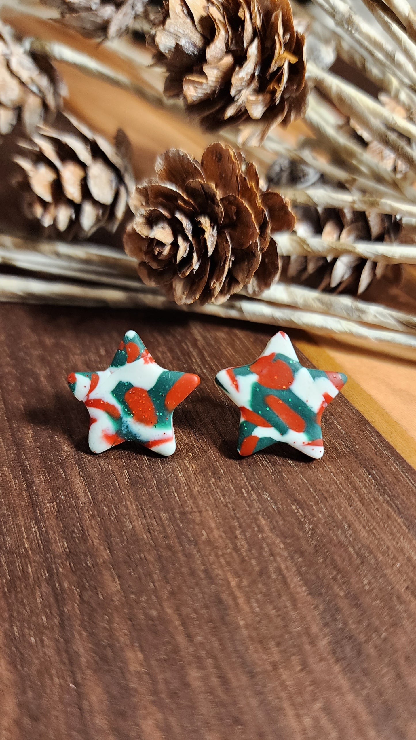 Christmas Camo Star Studs