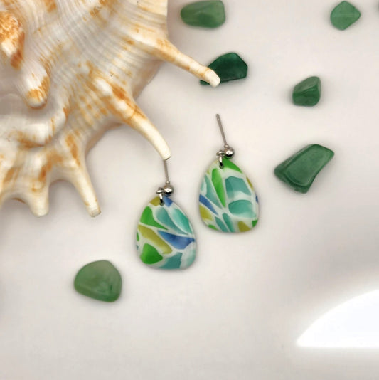 Sea Glass Stone Dangles