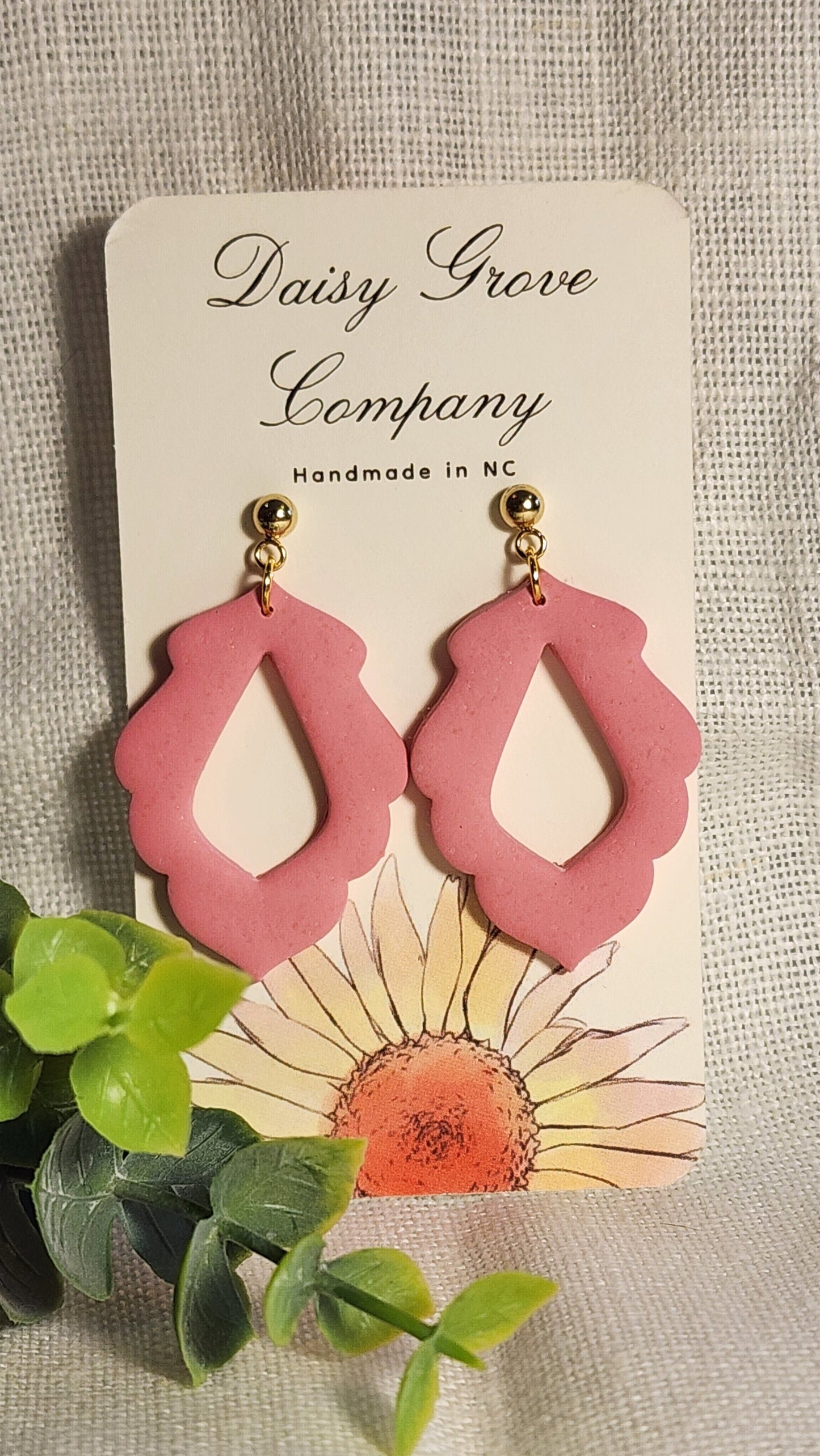 Pink Scalloped Dangles