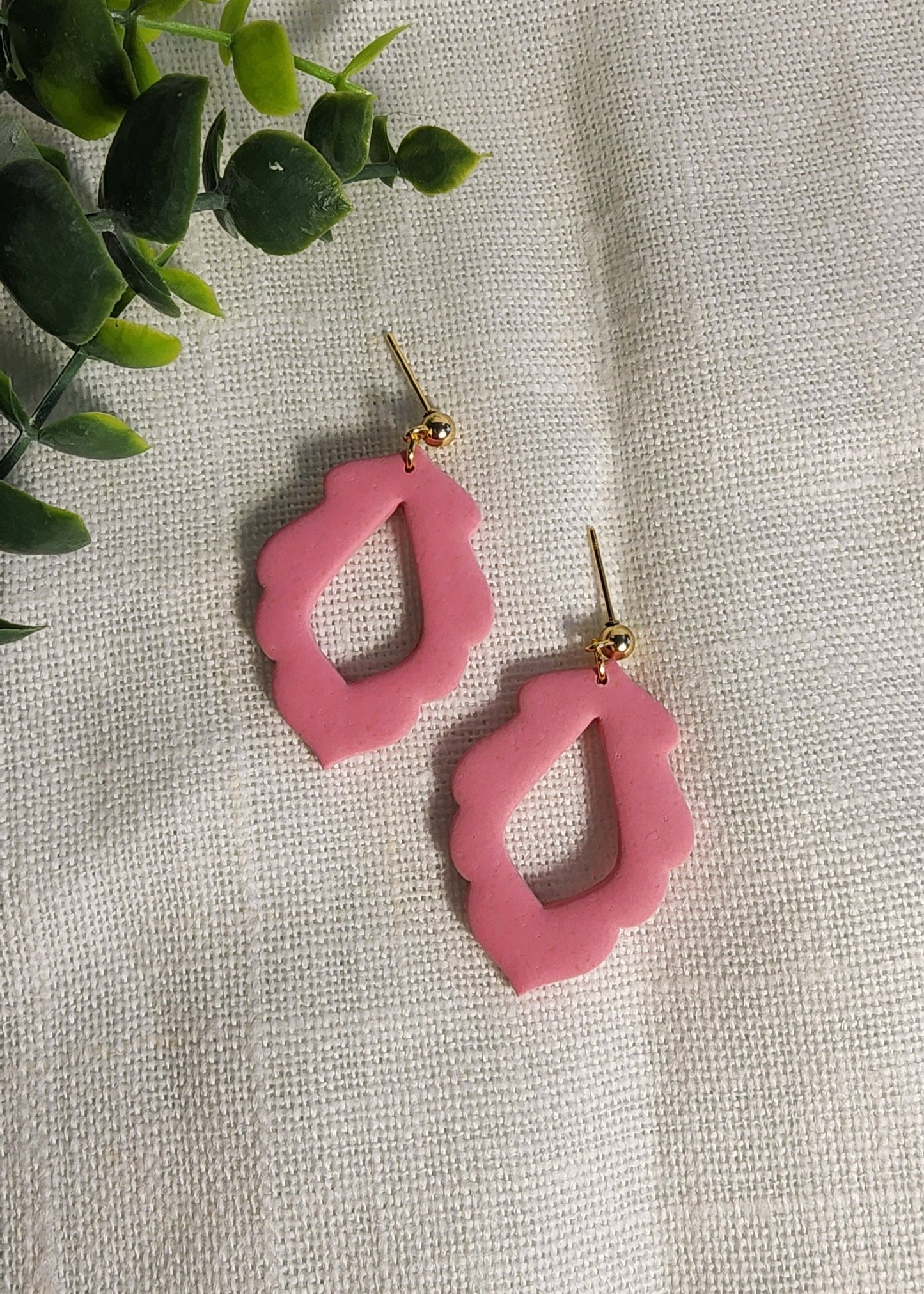 Pink Scalloped Dangles