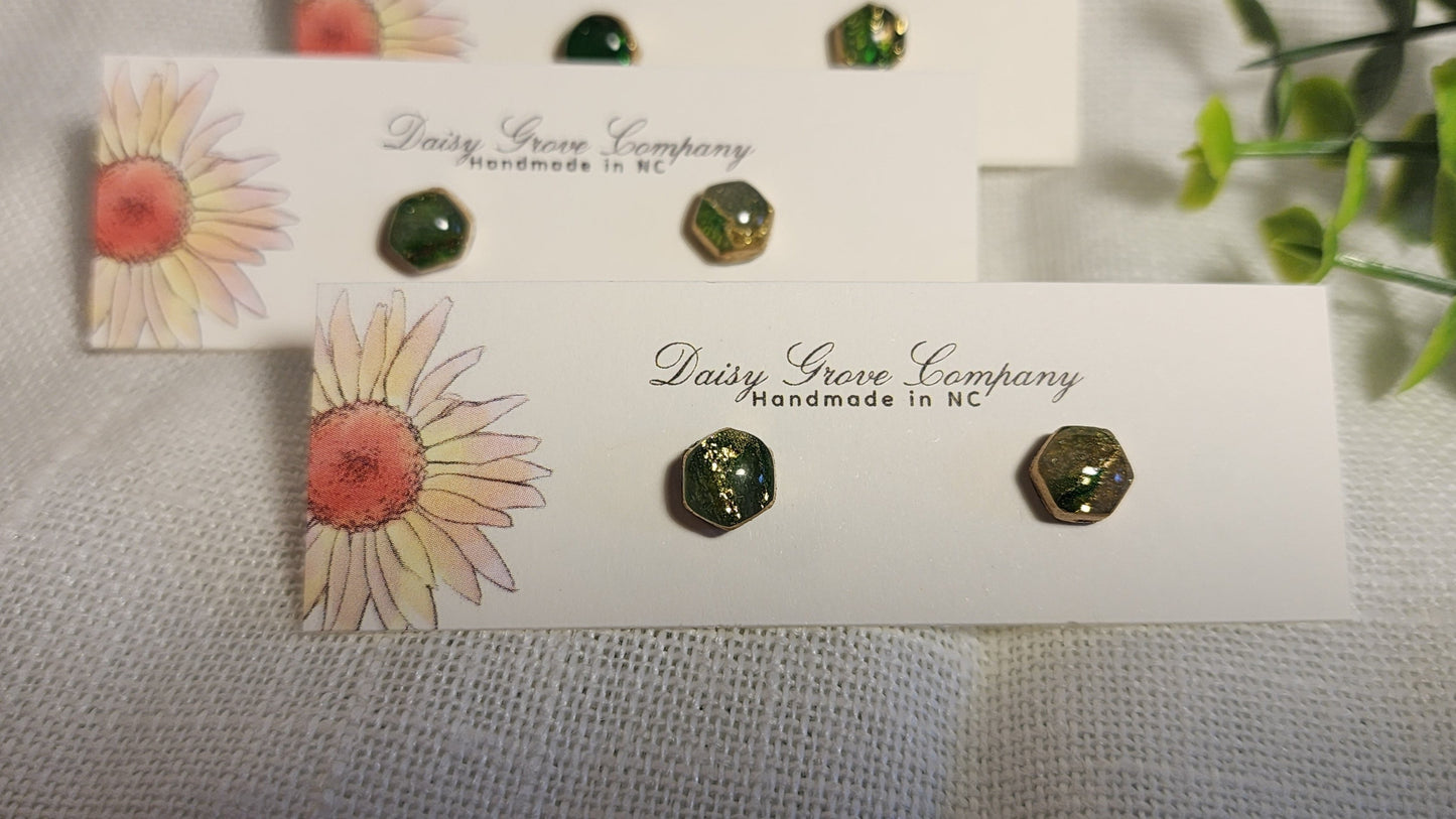 Mossy Stone Mini Studs