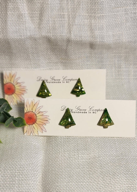 Mossy Stone - Christmas Trees Studs