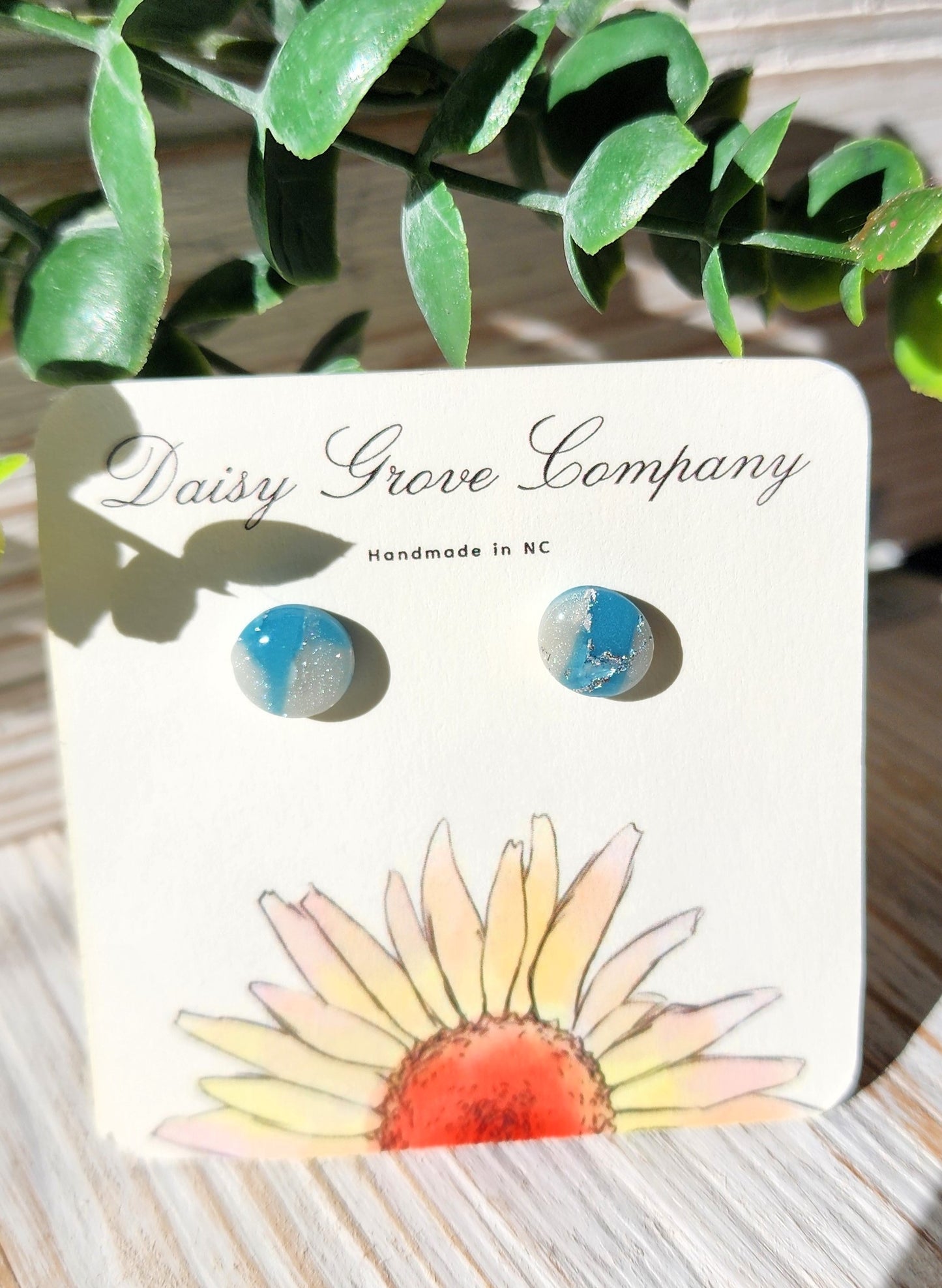 Ocean Stone Circle Studs - Minis