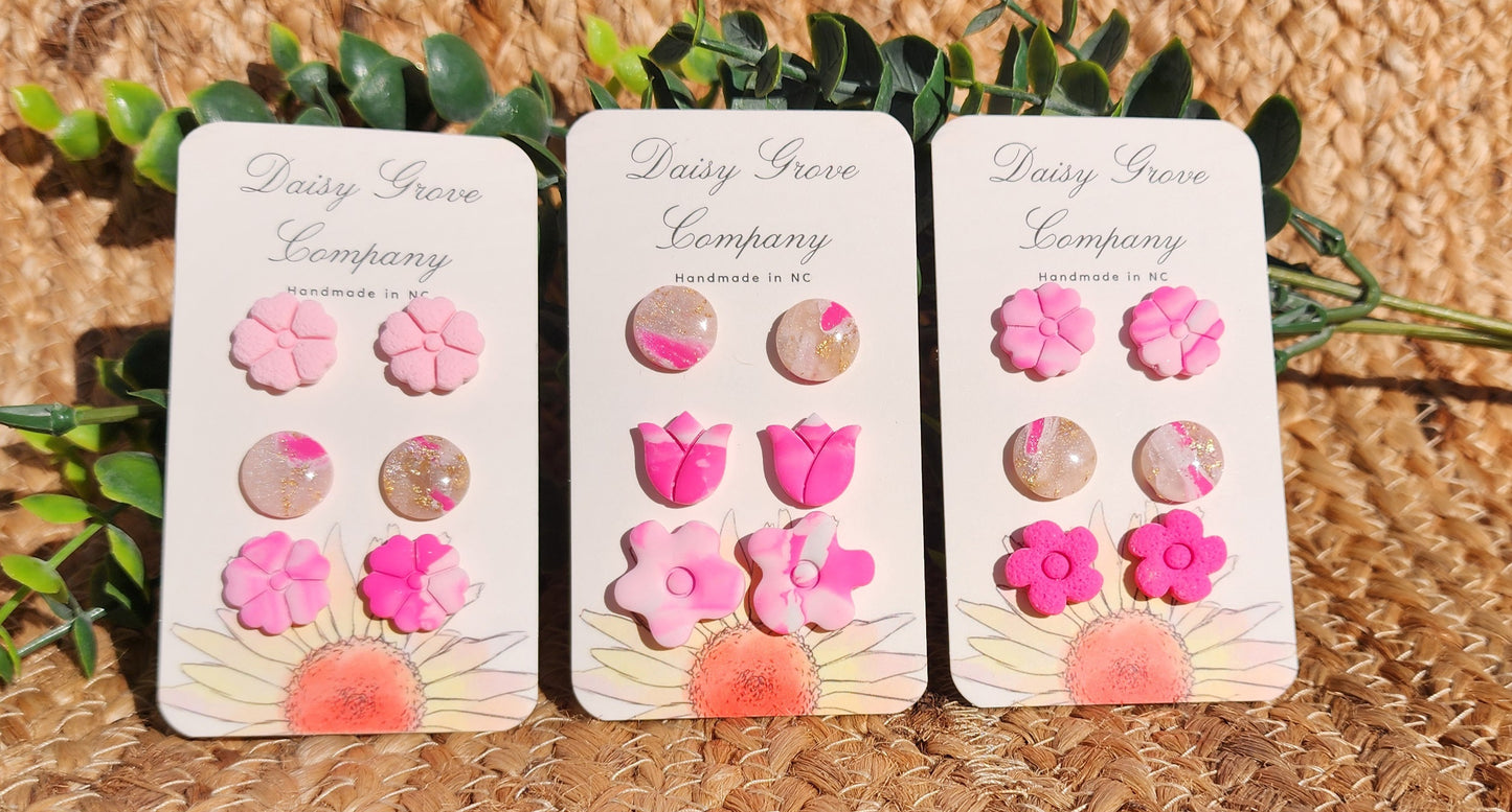 Power Up Flower Stud Set