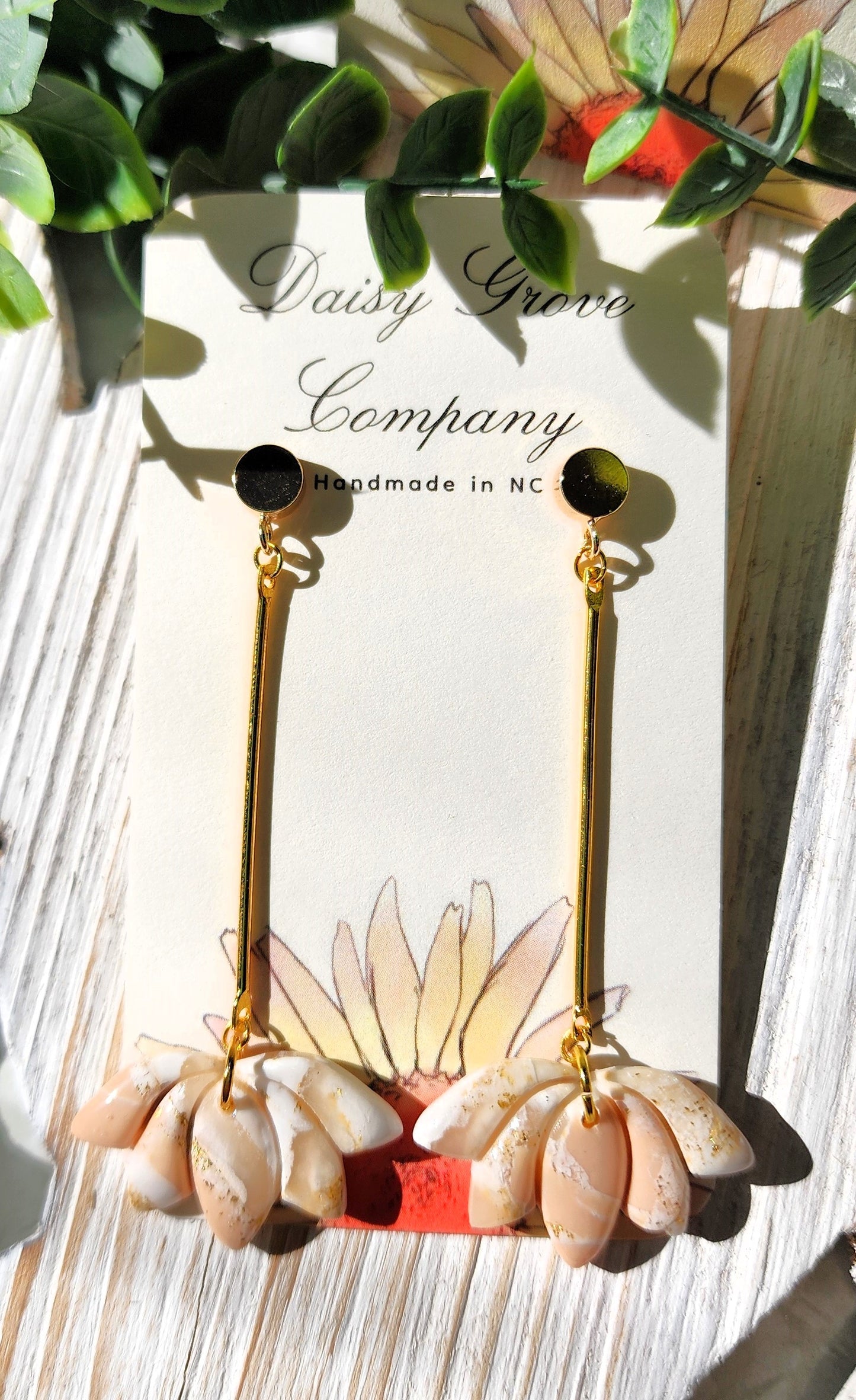 Rose Quartz Lotus Dangles