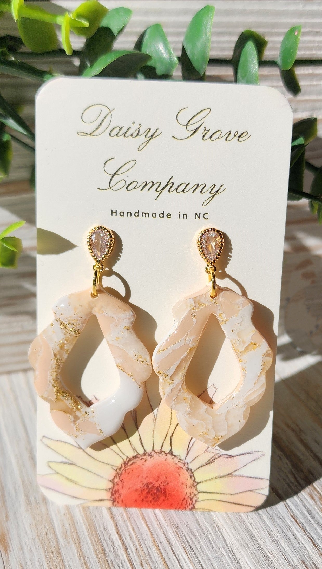 Rose Quartz Scalloped Dangles