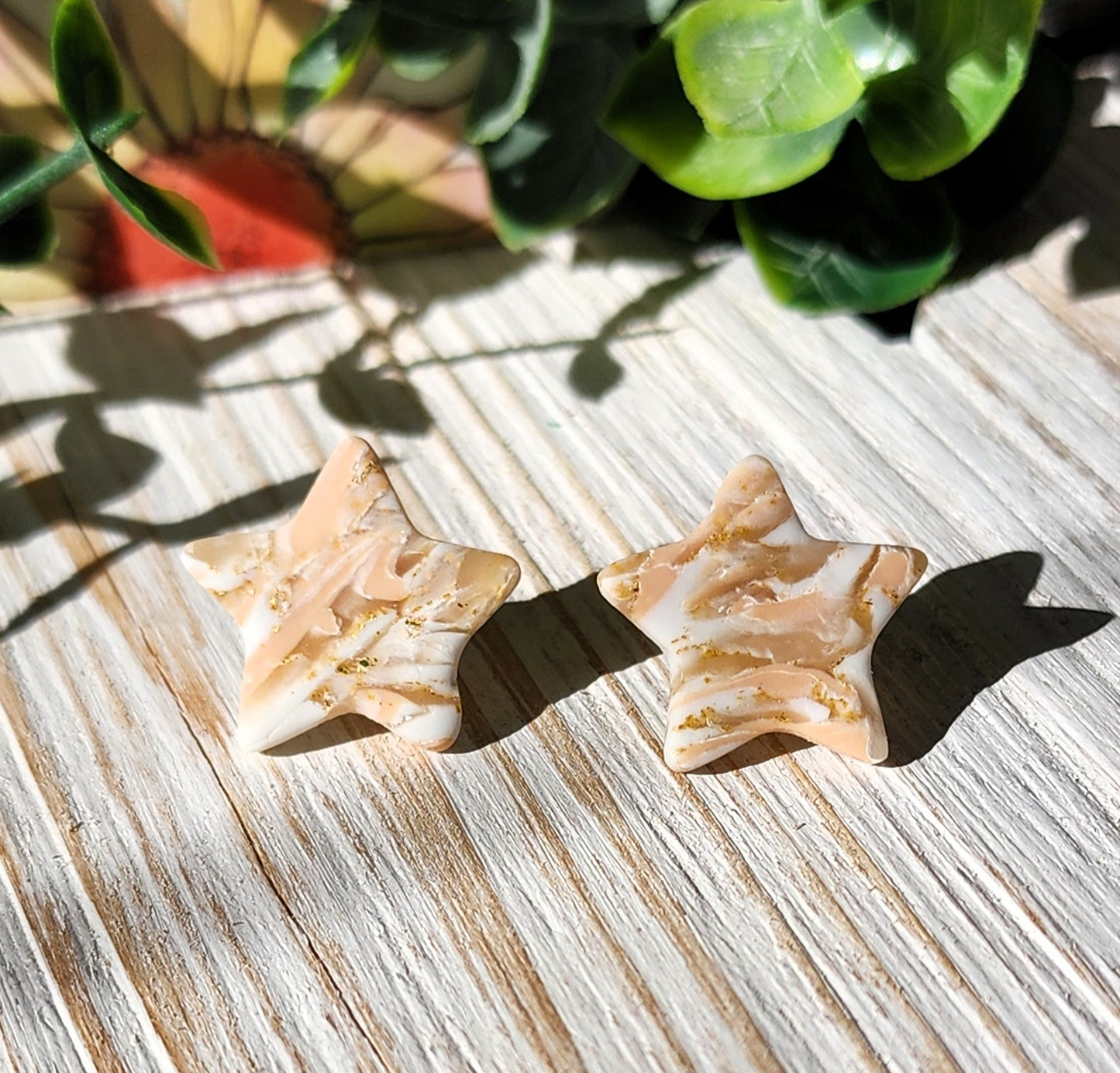 Rose Quartz Star Studs