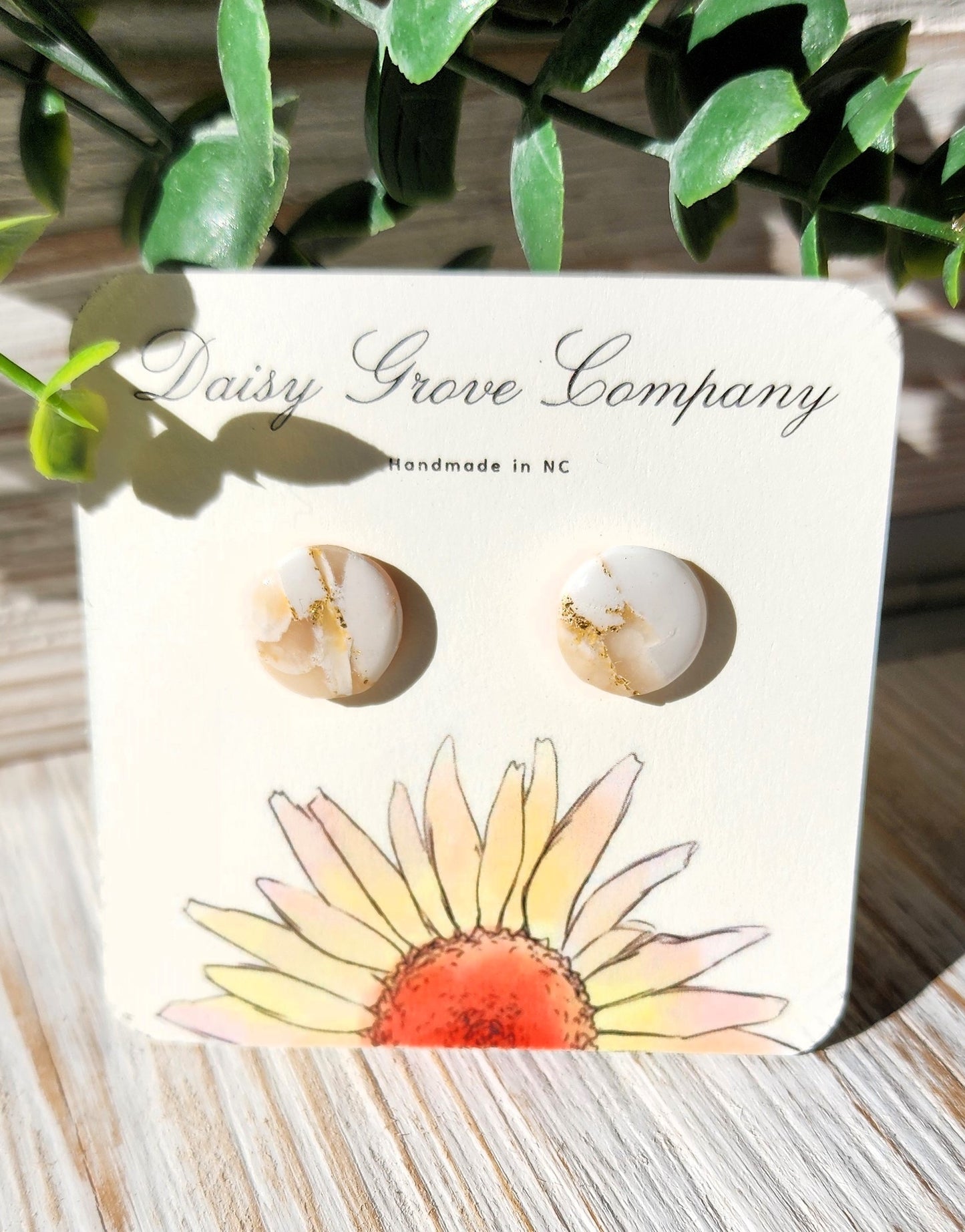 Rose Quartz Circle Studs