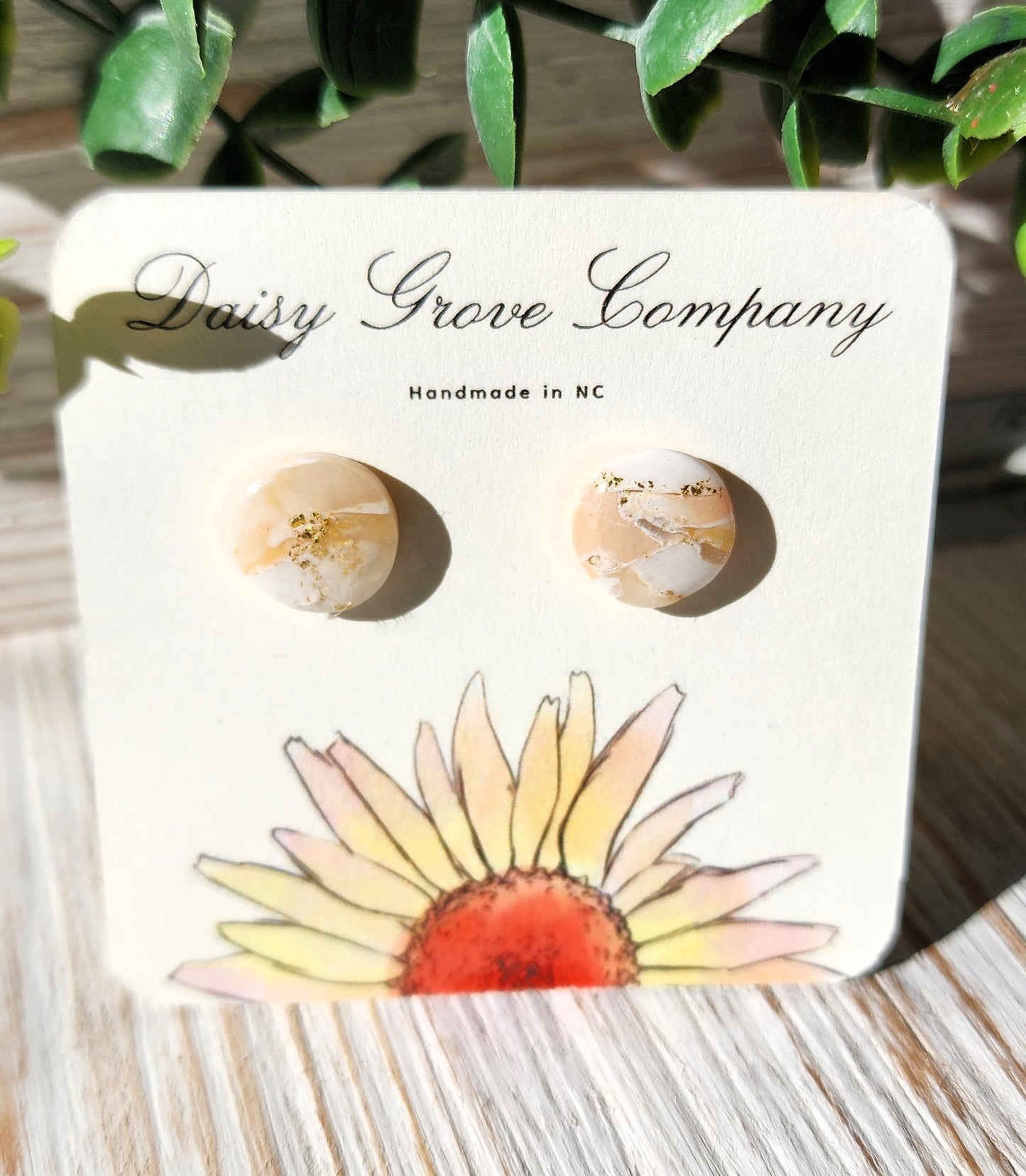 Rose Quartz Circle Studs