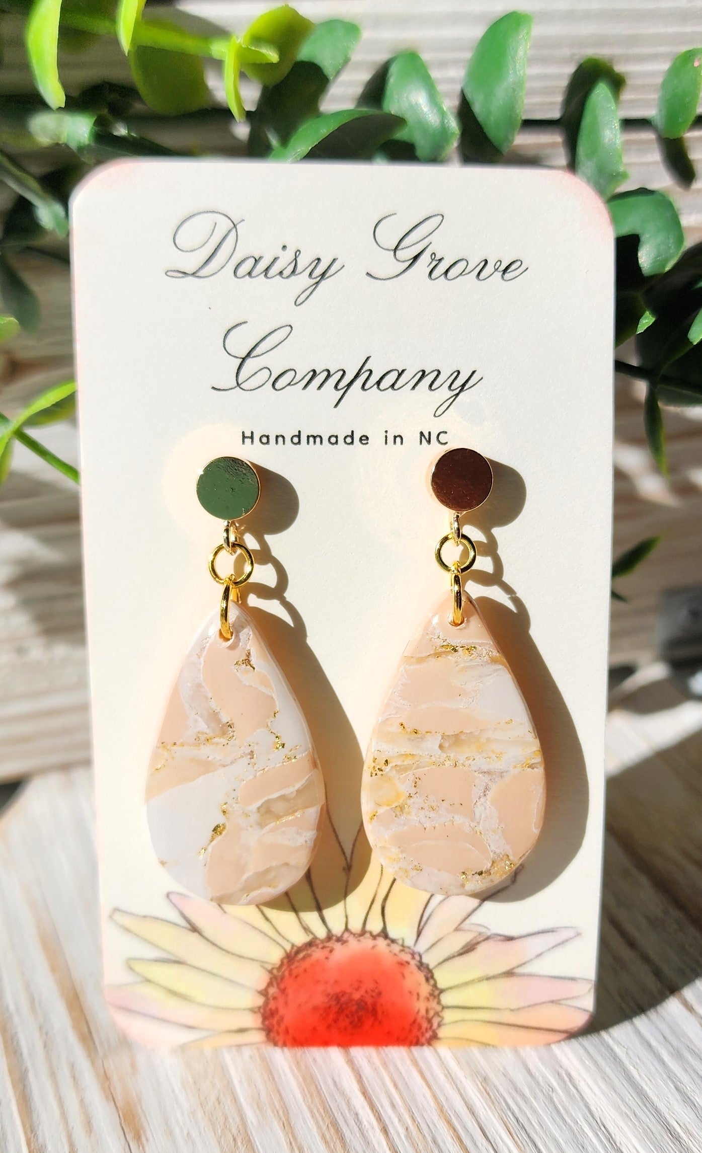 Rose Quartz Tear Drop Dangles