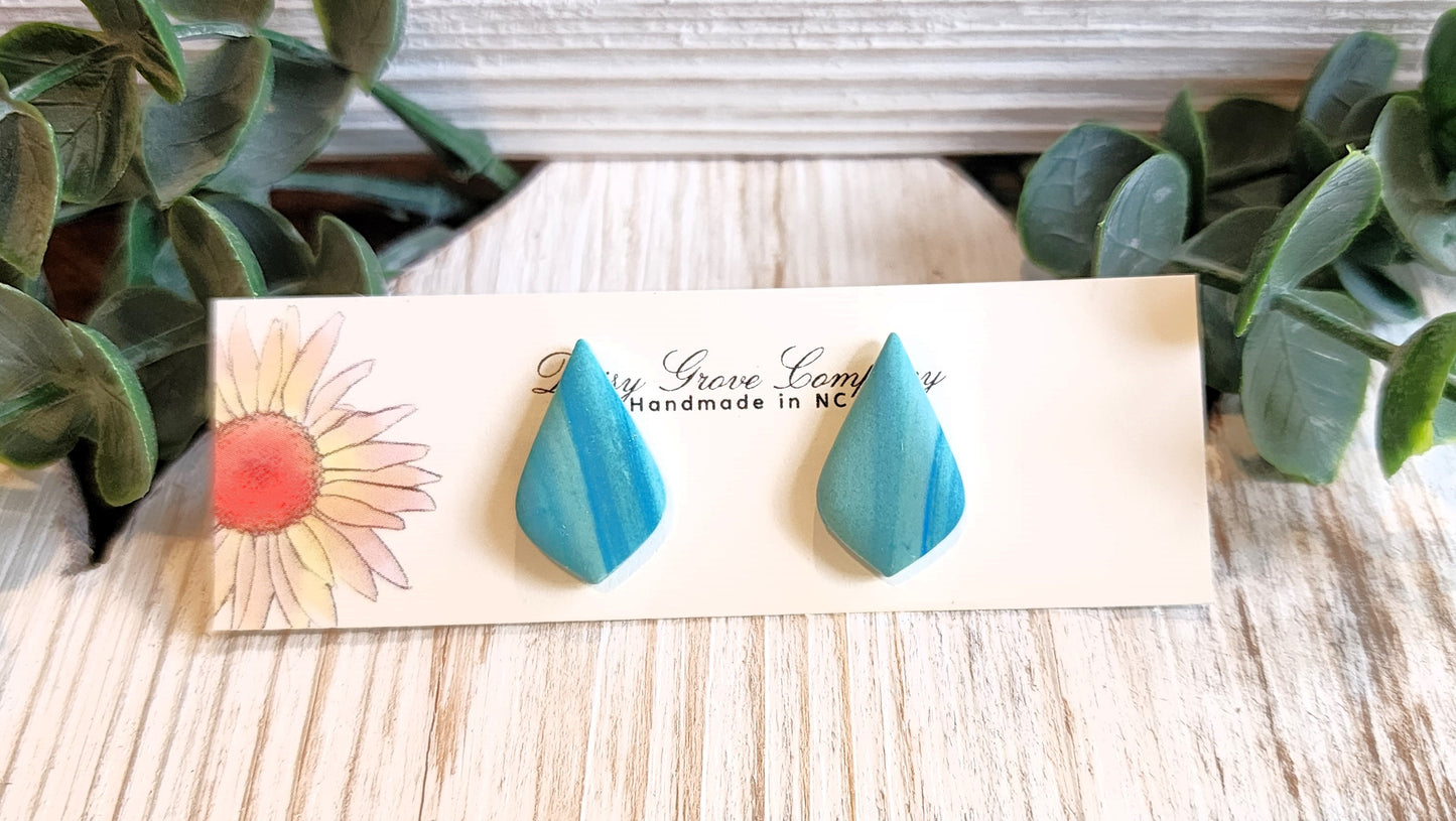 Ocean Tide Tear Drop Studs