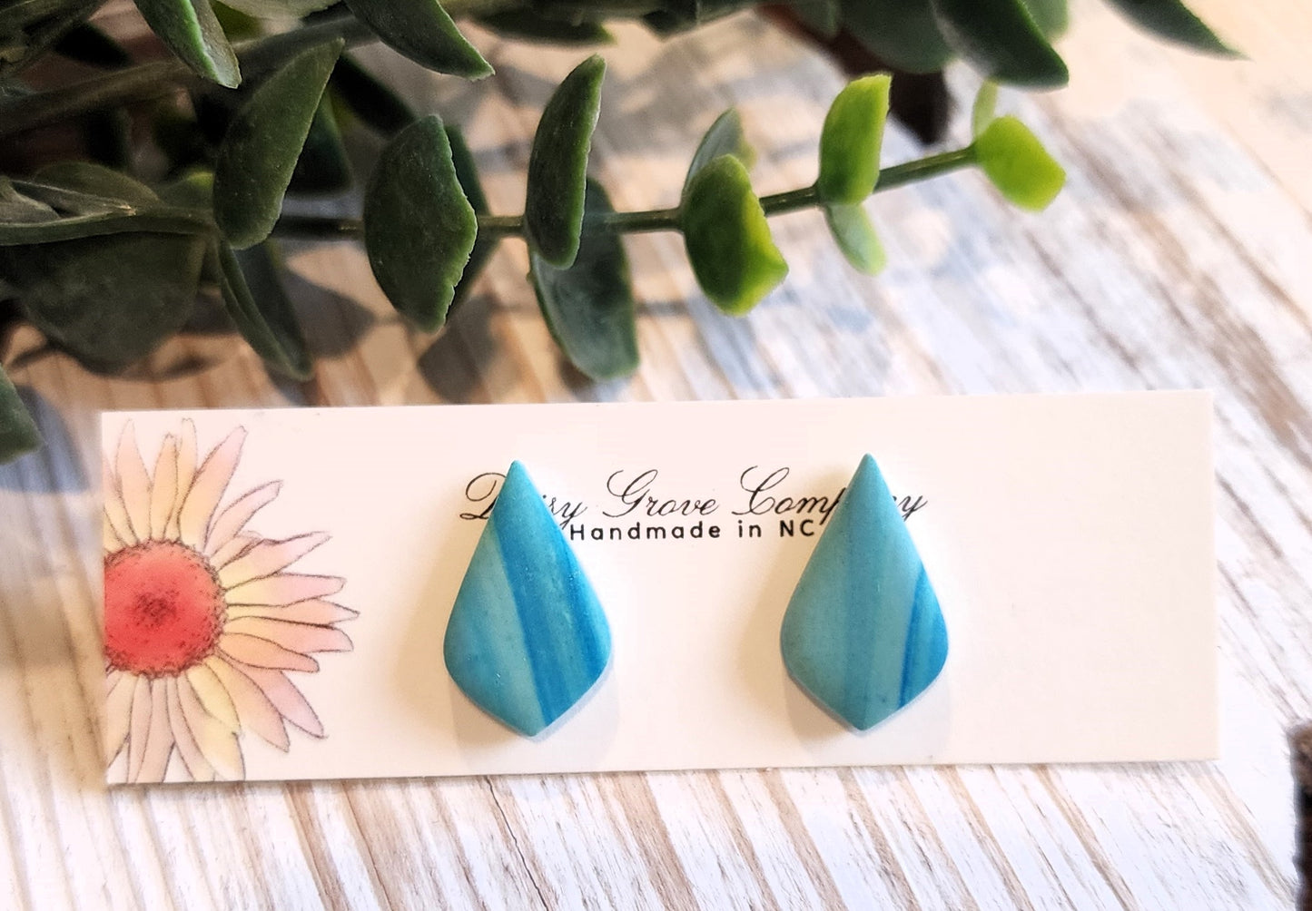 Ocean Tide Tear Drop Studs