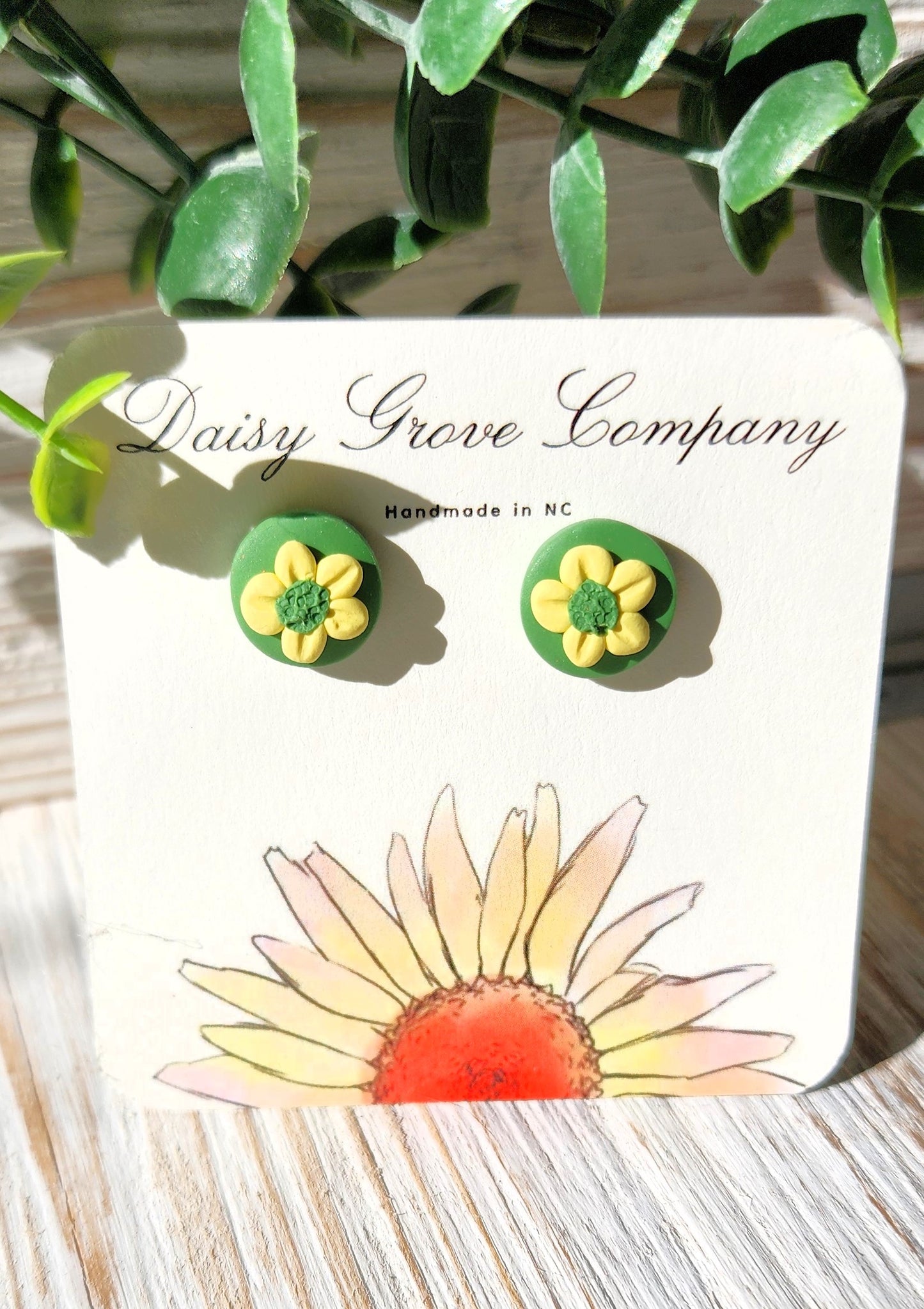 Yellow Daisy Studs