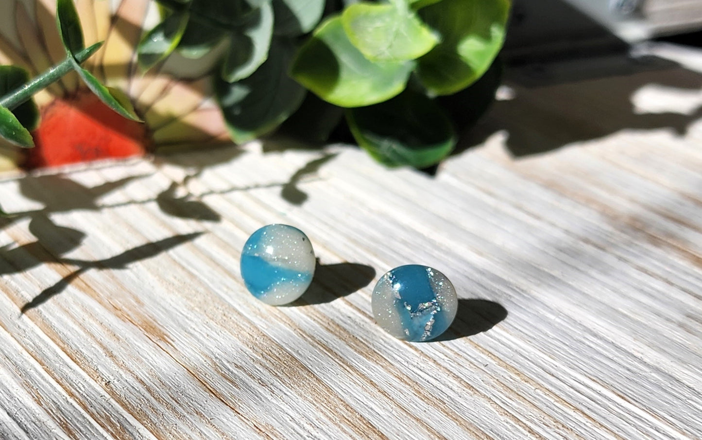 Ocean Stone Circle Studs