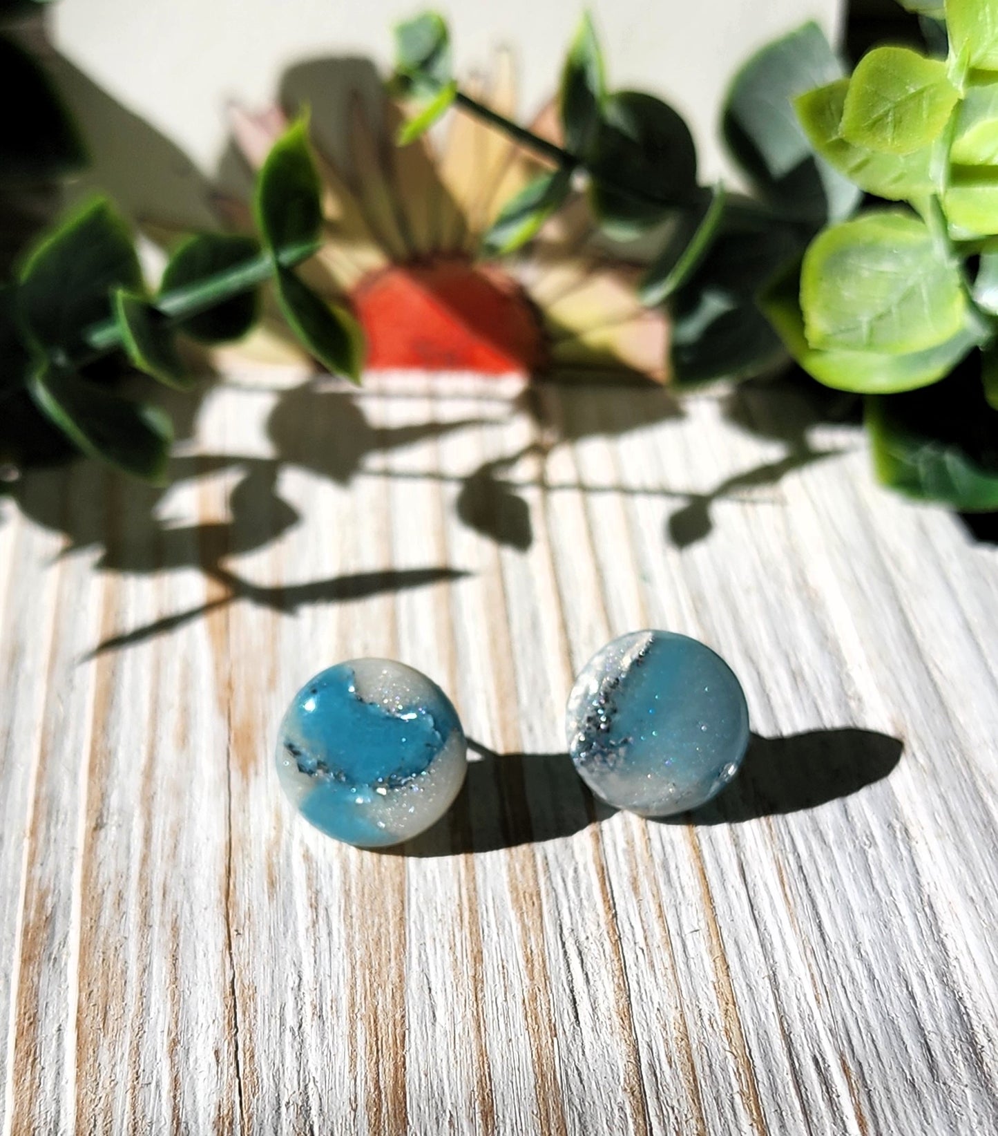 Ocean Stone Circle Studs