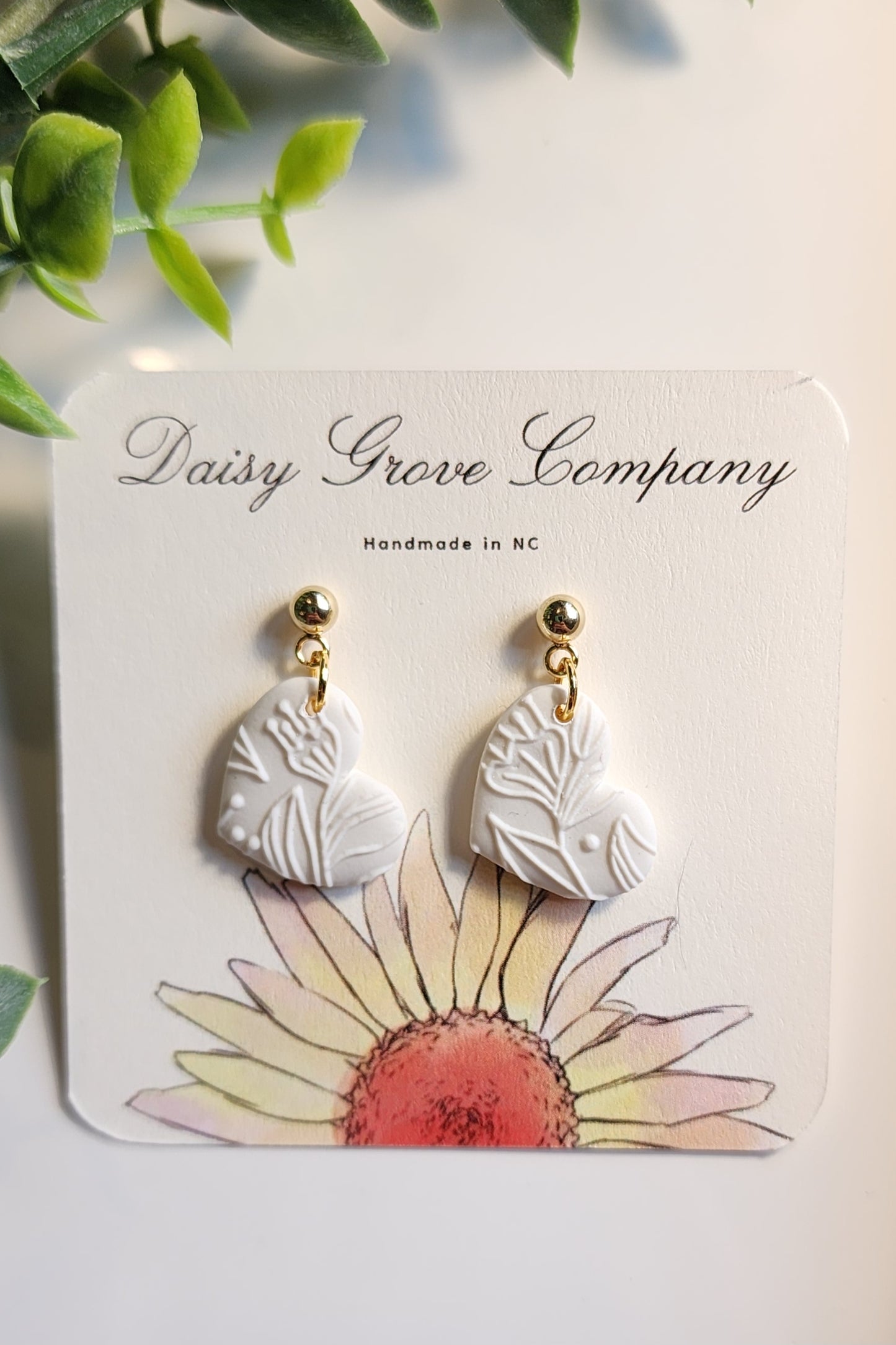 Delicate Floral Heart Dangles