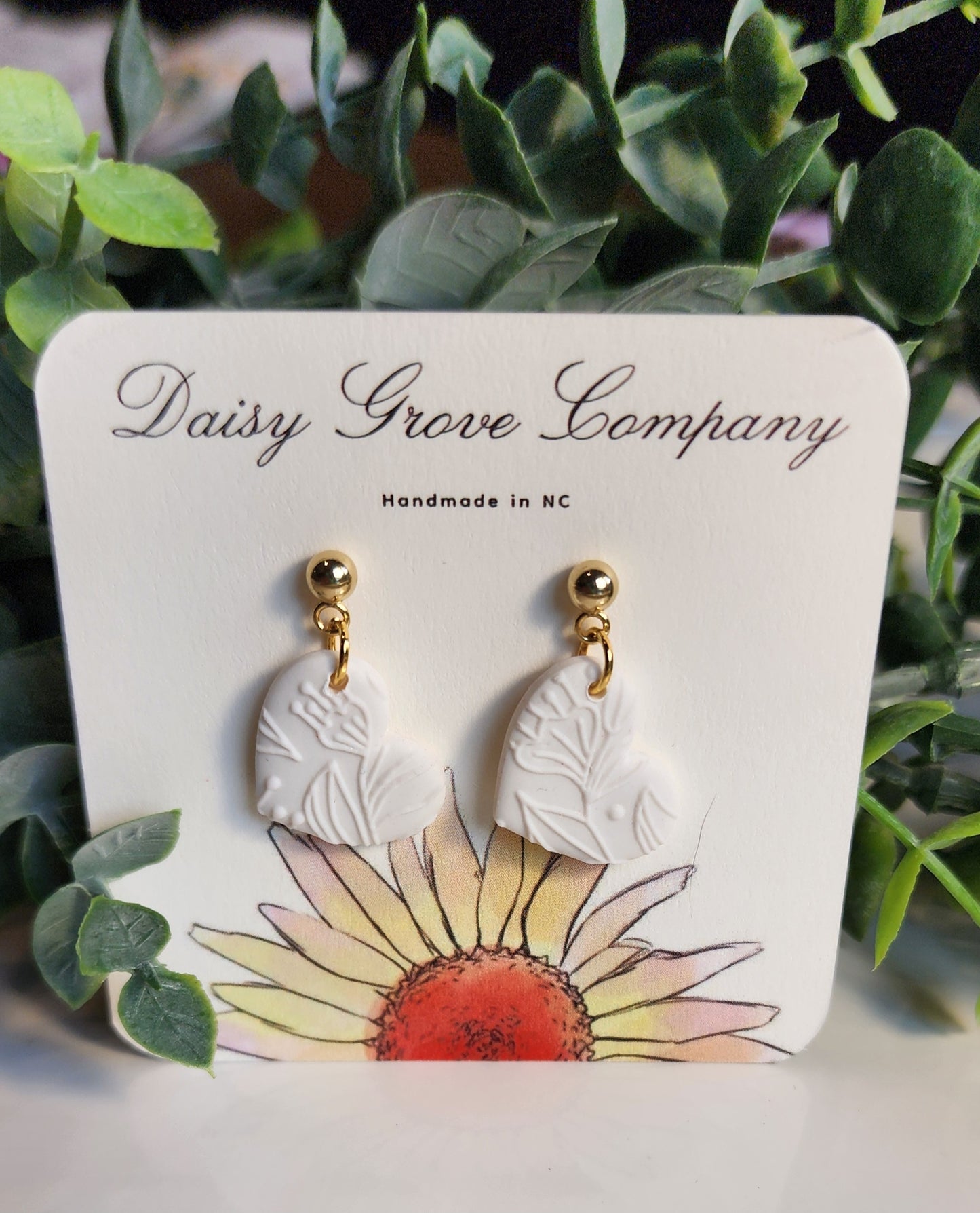 Delicate Floral Heart Dangles