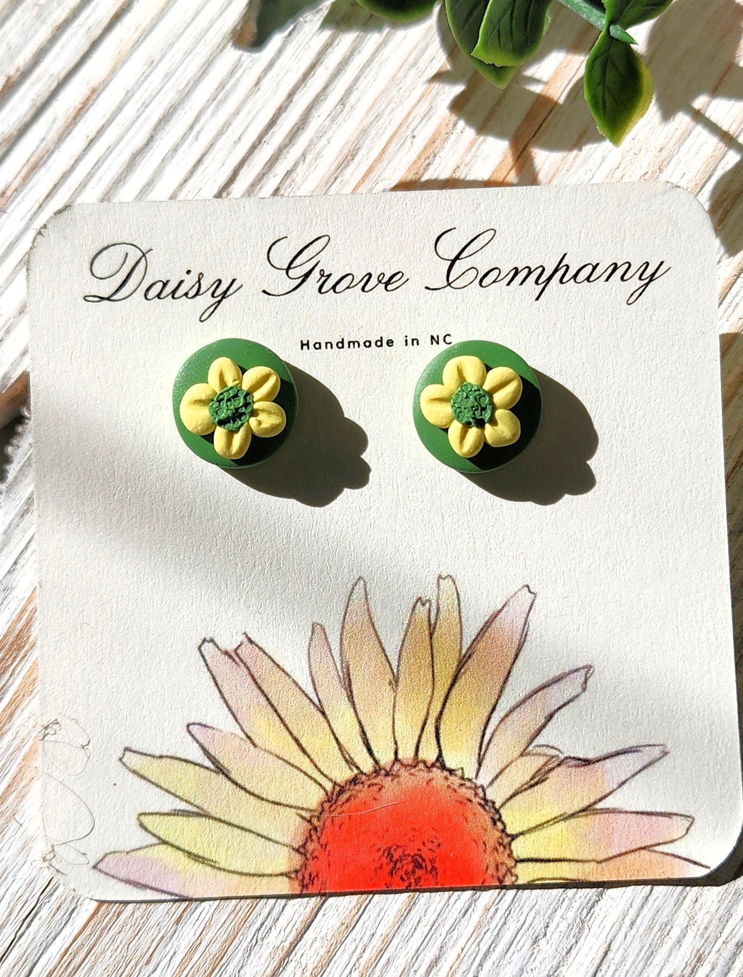 Yellow Daisy Studs